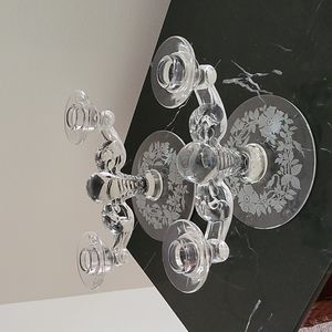 Beautiful depression glass candlestick holder.